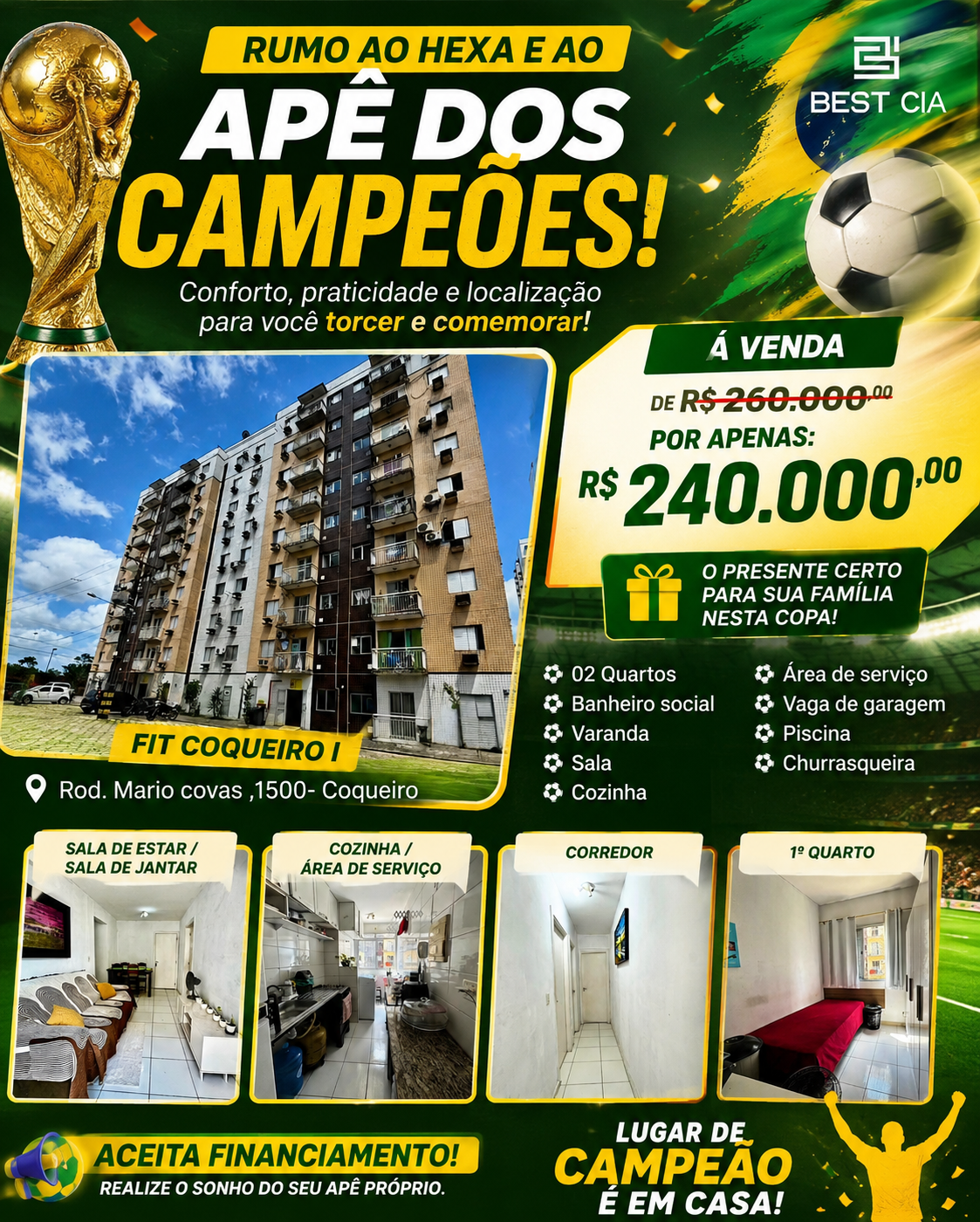 FIT Coqueiro 2 quartos